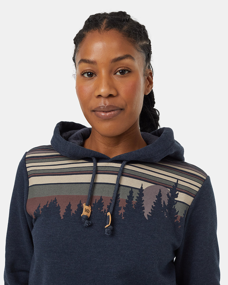 Tentree Women's Retro Juniper Hoodie - Midnight Blue Heather Mineral