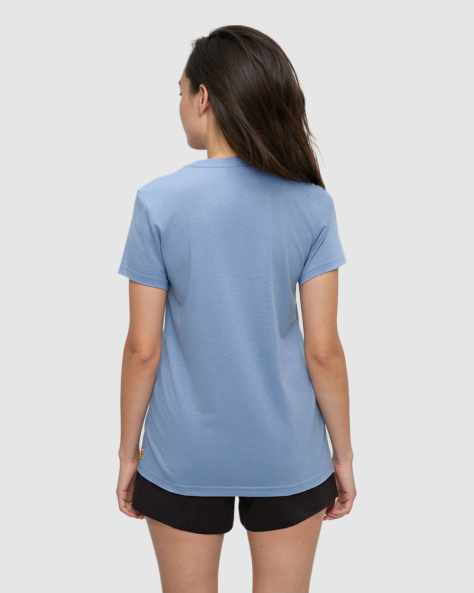 Tentree Women's Juniper T-Shirt - Lakeside Blue Heather White