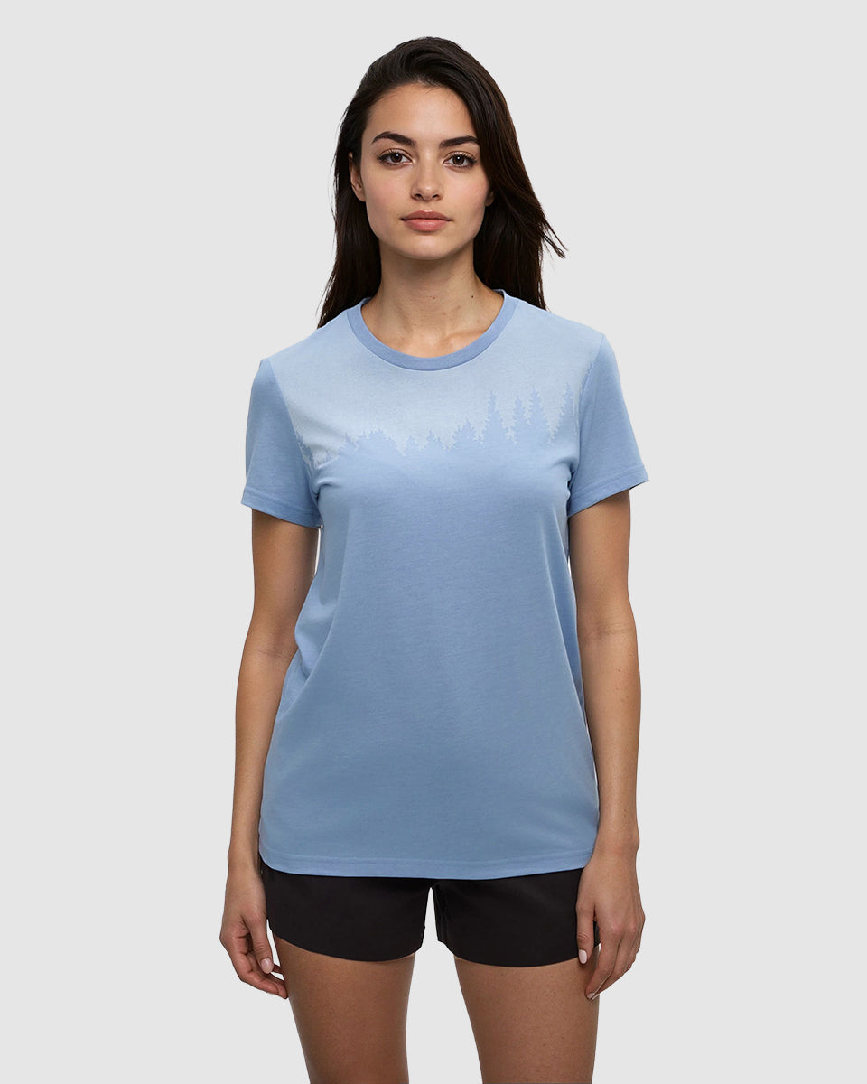 Tentree Women's Juniper T-Shirt - Lakeside Blue Heather White