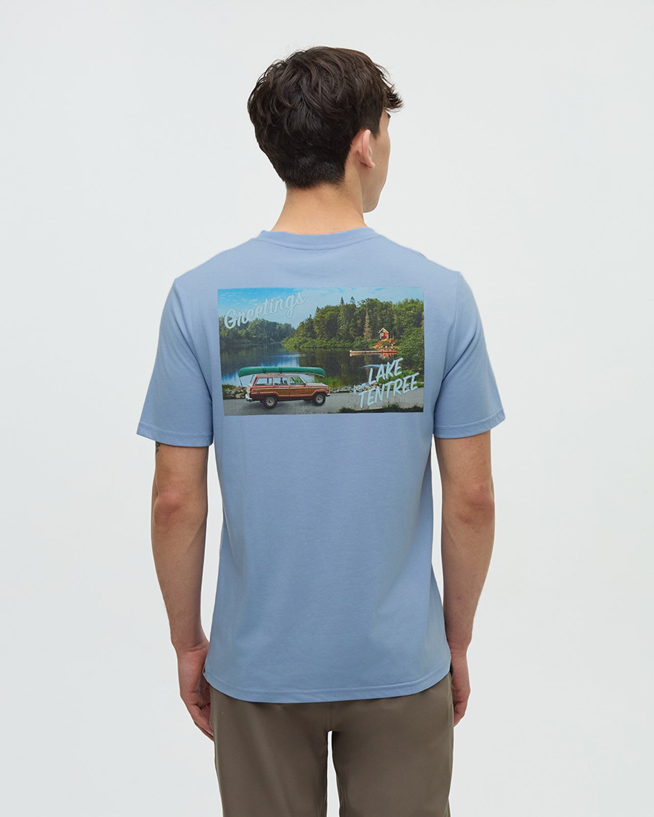 Tentree Men's Lake Tentree T-Shirt - Lakeside Blue Lake Day