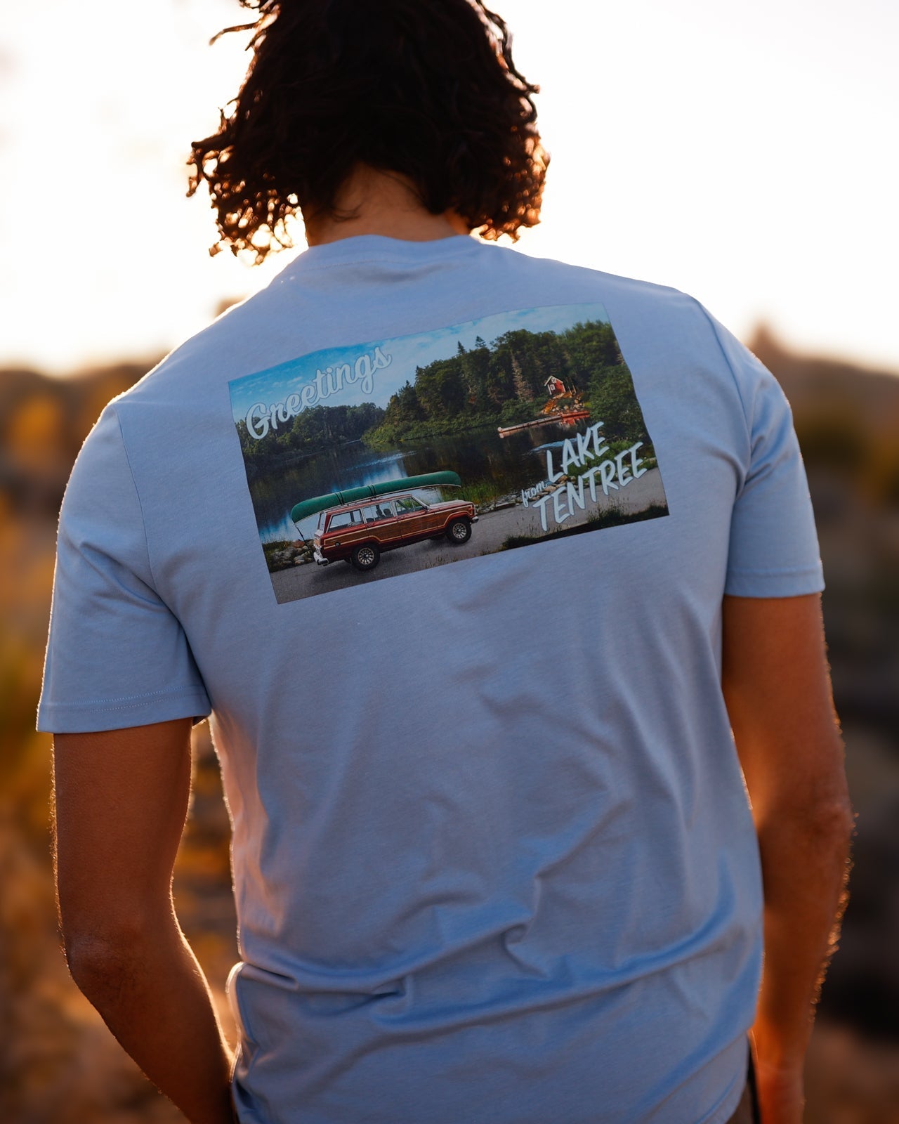 Tentree Men's Lake Tentree T-Shirt - Lakeside Blue Lake Day