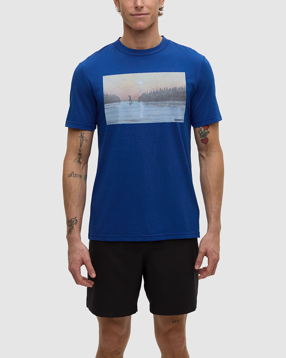 Tentree Men's Serene Lake T-Shirt - Nightfall Sunset