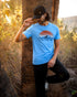 Tentree Men's Vintage Sunset T-Shirt - Blue Lagoon Heather Dusk Yellow