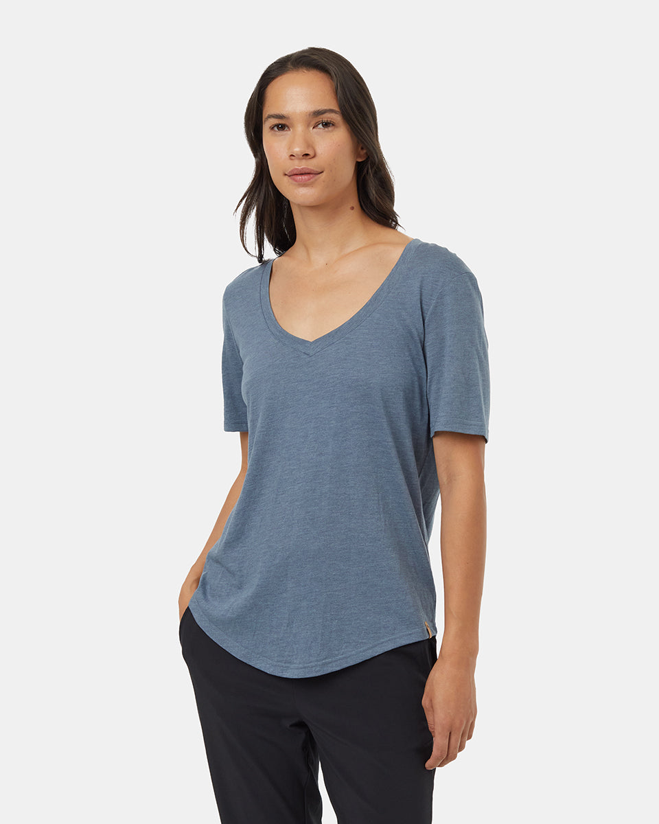 Tentree Women's TreeBlend Brackley T-Shirt - Blue Mirage Heather