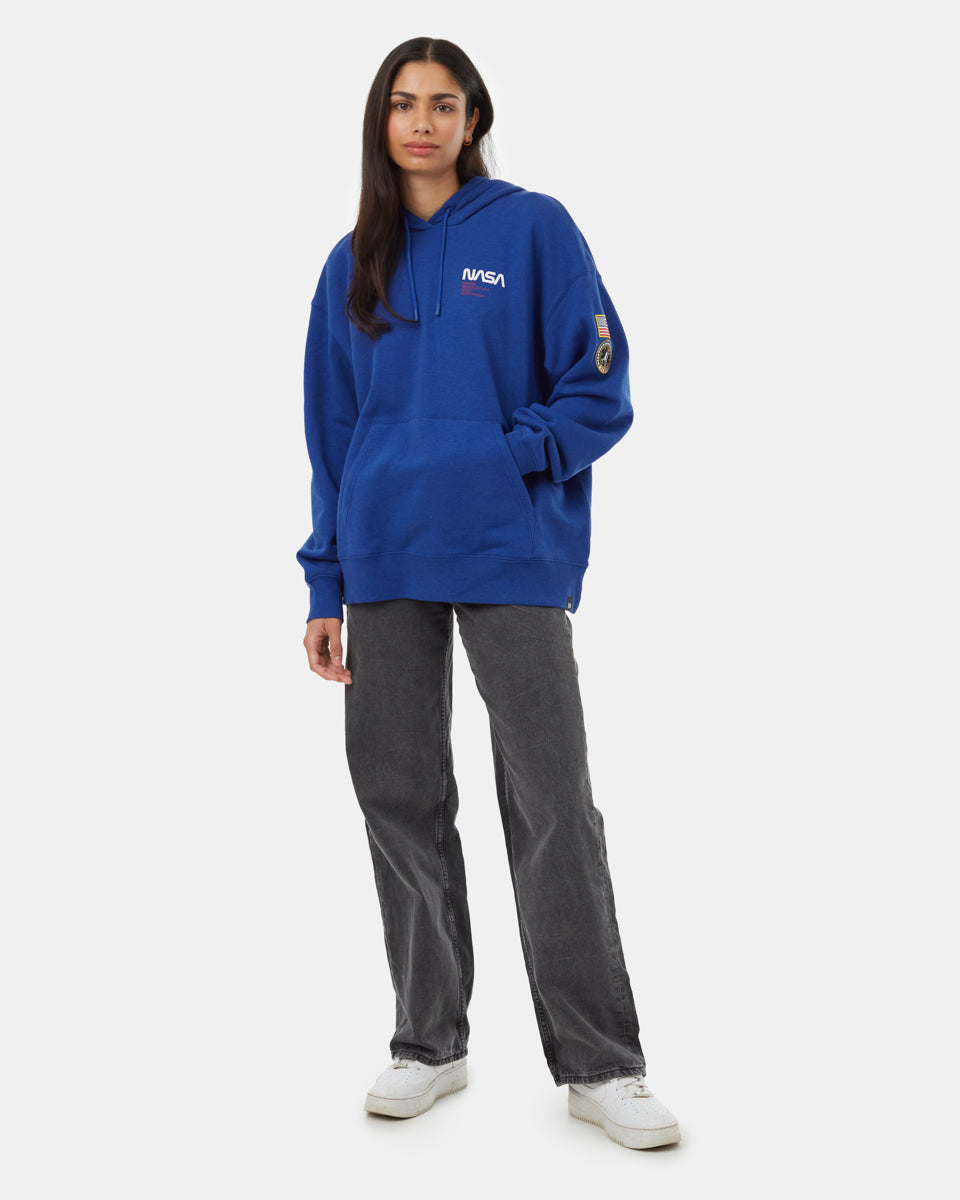 Tentree Women's Shuttle Patch Hoodie - Mazarine Blue Bright White