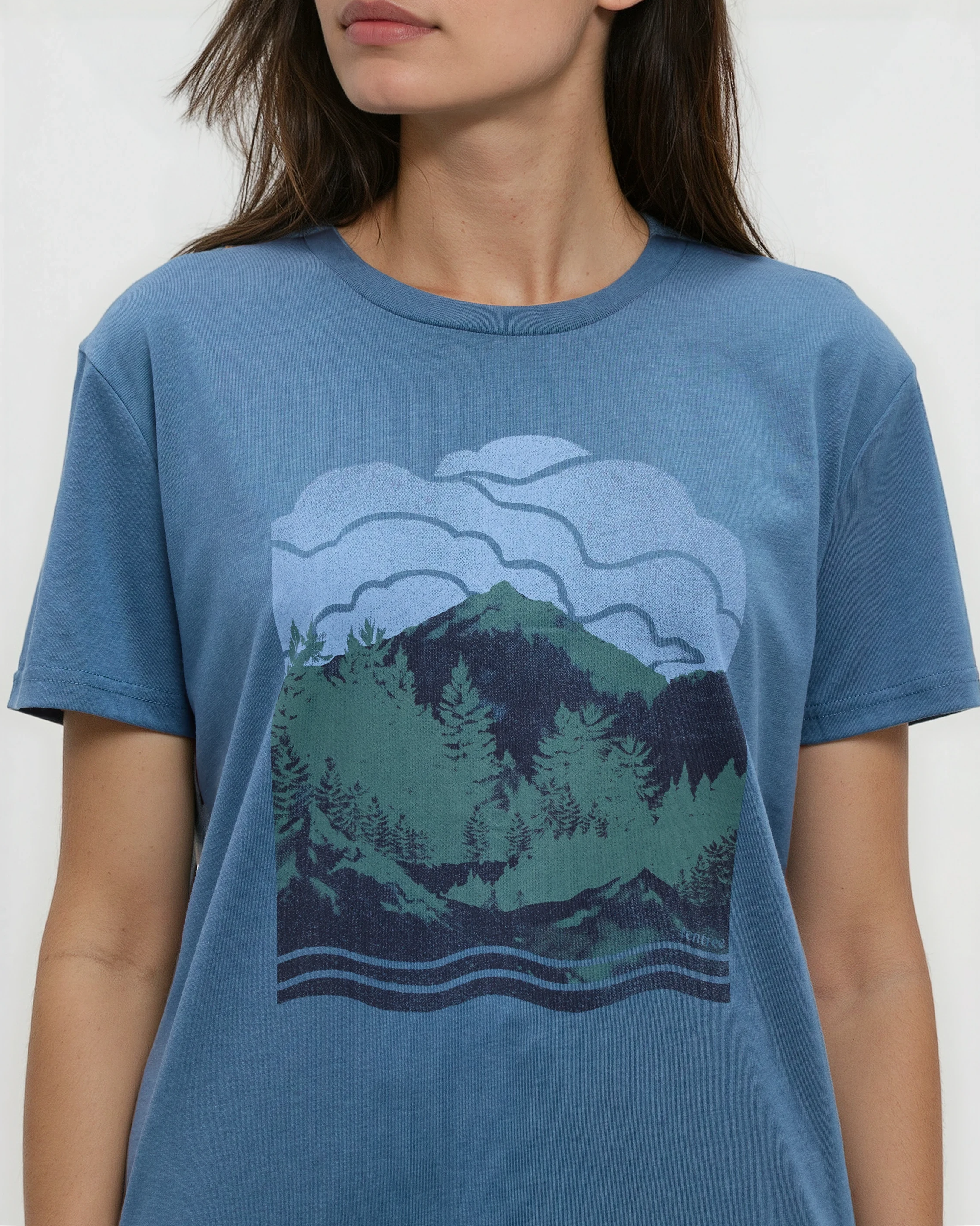 Tentree Women's Cloud Valley T-Shirt - Blue Horizon Midnight Blue