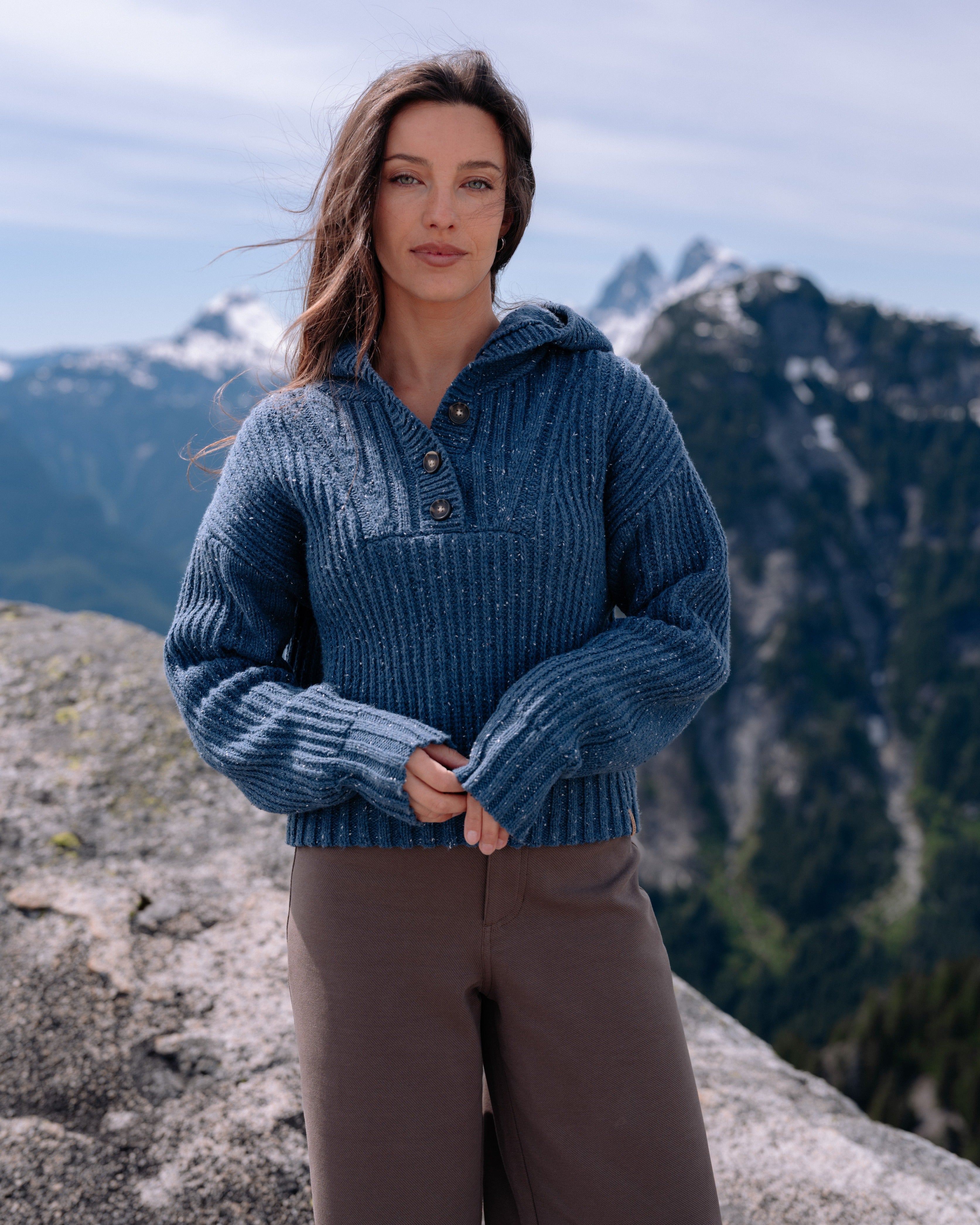 Tentree Women's Temple Fleck Sweater - Blue Horizon Fleck