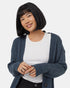 Tentree Women's Highline Oversized Button Cardigan - Dark Blue Mirage Heather