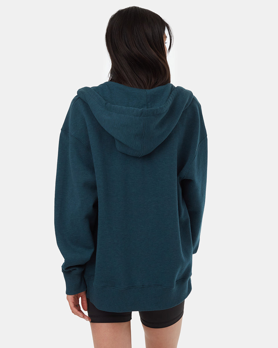 Tentree Women's TreeFleece Oversized Zip Hoodie - Reflecting Pond