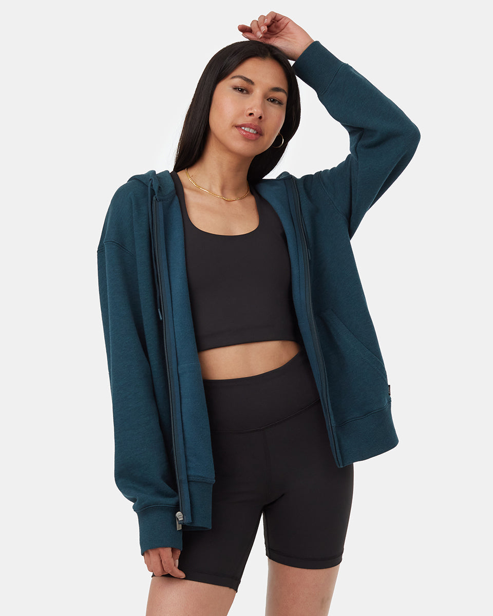 Tentree Women's TreeFleece Oversized Zip Hoodie - Reflecting Pond