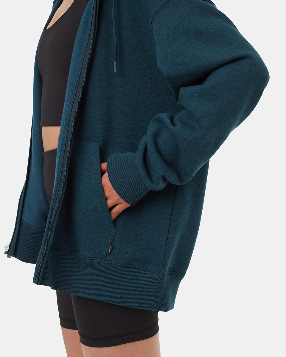 Tentree Women's TreeFleece Oversized Zip Hoodie - Reflecting Pond