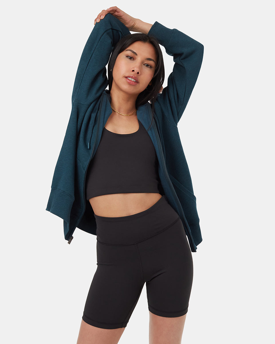 Tentree Women's TreeFleece Oversized Zip Hoodie - Reflecting Pond