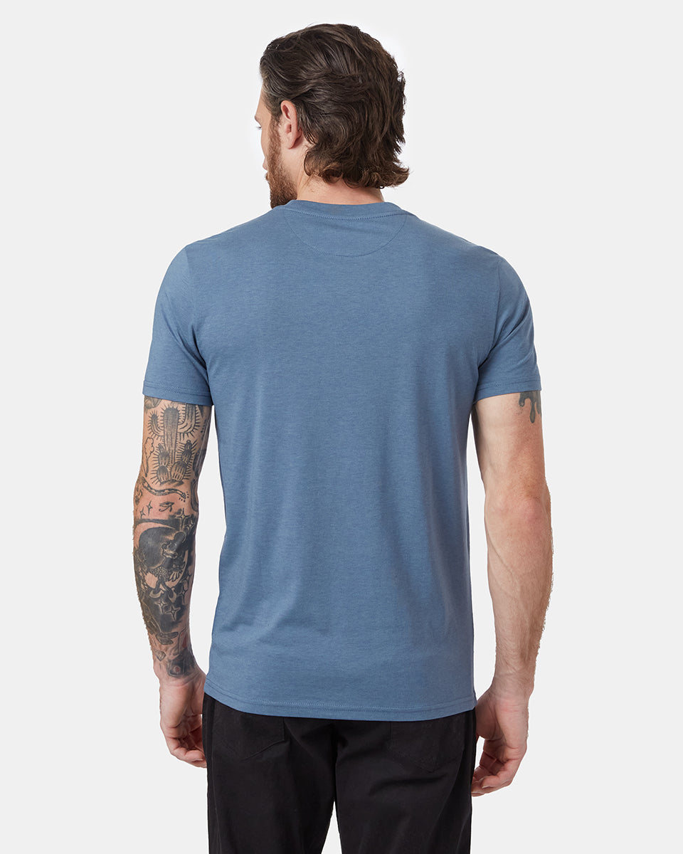 Tentree Peru Embroidered Llama T-Shirt - Vintage Blue