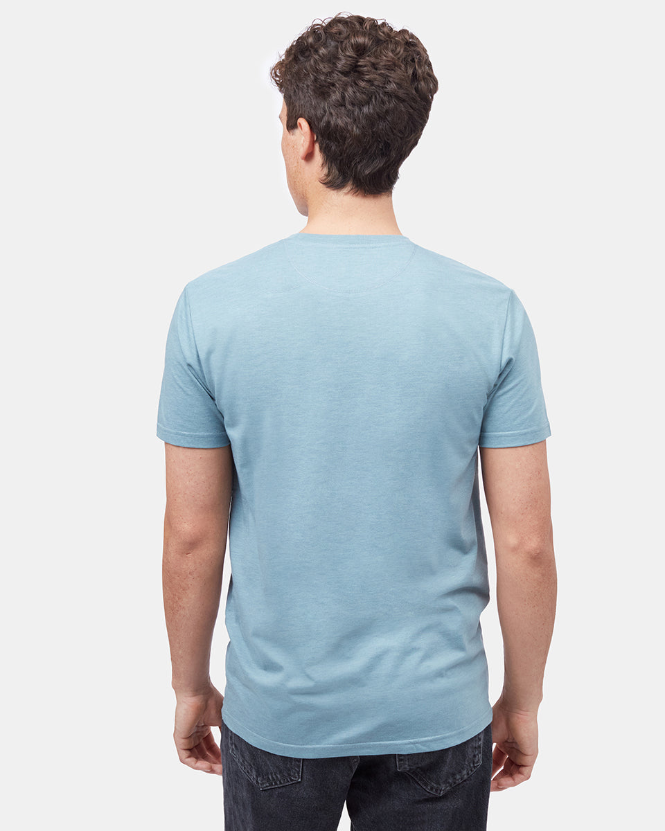 Tentree Woodgrain Ten T-Shirt - Storm Blue Heather