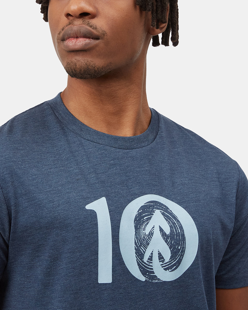 Tentree Woodgrain Ten T-Shirt - Moonlit Ocean Heather