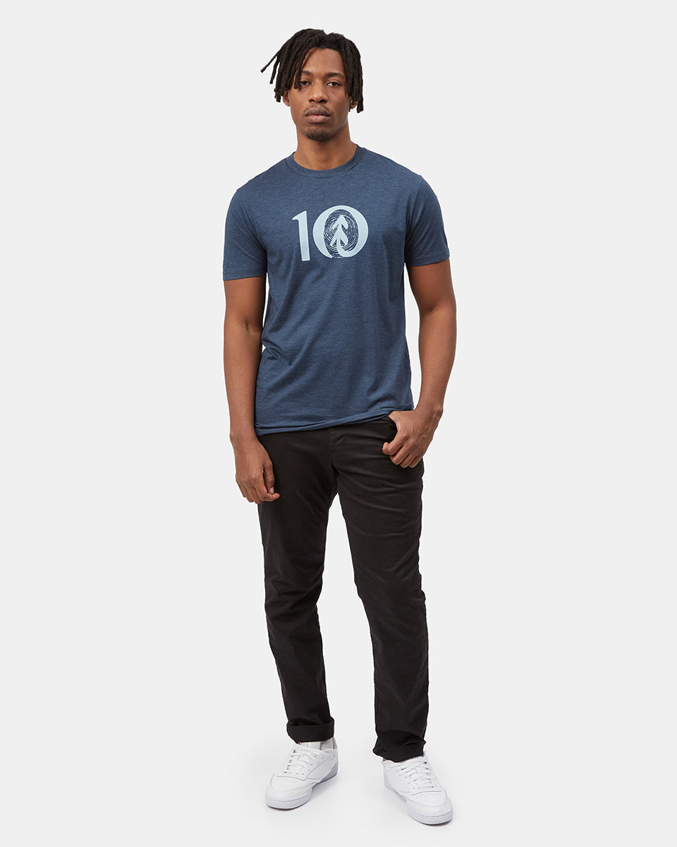 Tentree Woodgrain Ten T-Shirt - Moonlit Ocean Heather