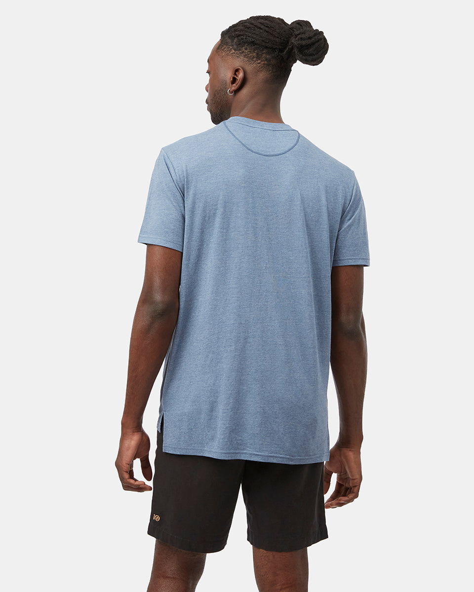 Tentree Hemp Step Hem T-Shirt - Vintage Blue Heather