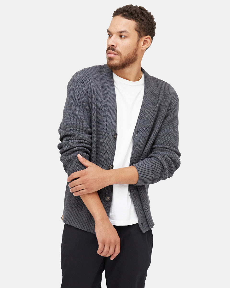 Tentree Highline Cardigan - Dark Grey Heather