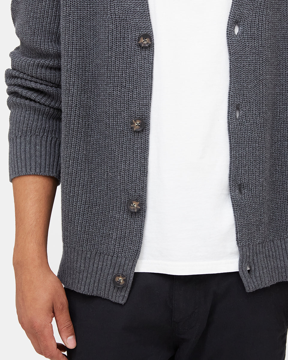 Tentree Highline Cardigan - Dark Grey Heather