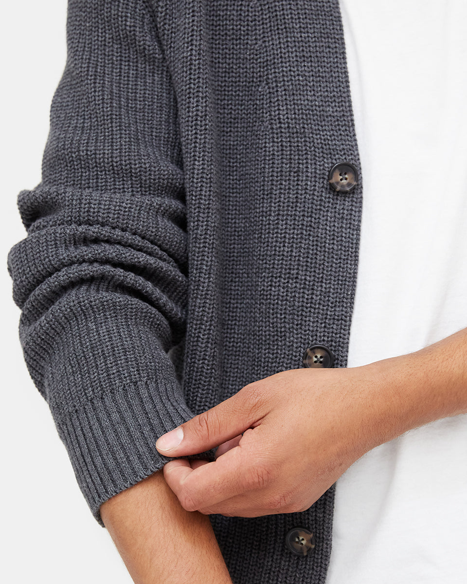 Tentree Highline Cardigan - Dark Grey Heather