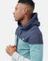Tentree TreeFleece Blocked Reynard Hoodie - Dress Blue Sea Cliff Blue_Hi Rise Grey Heather