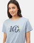 Tentree Floral Logo T-Shirt - Blue Fog