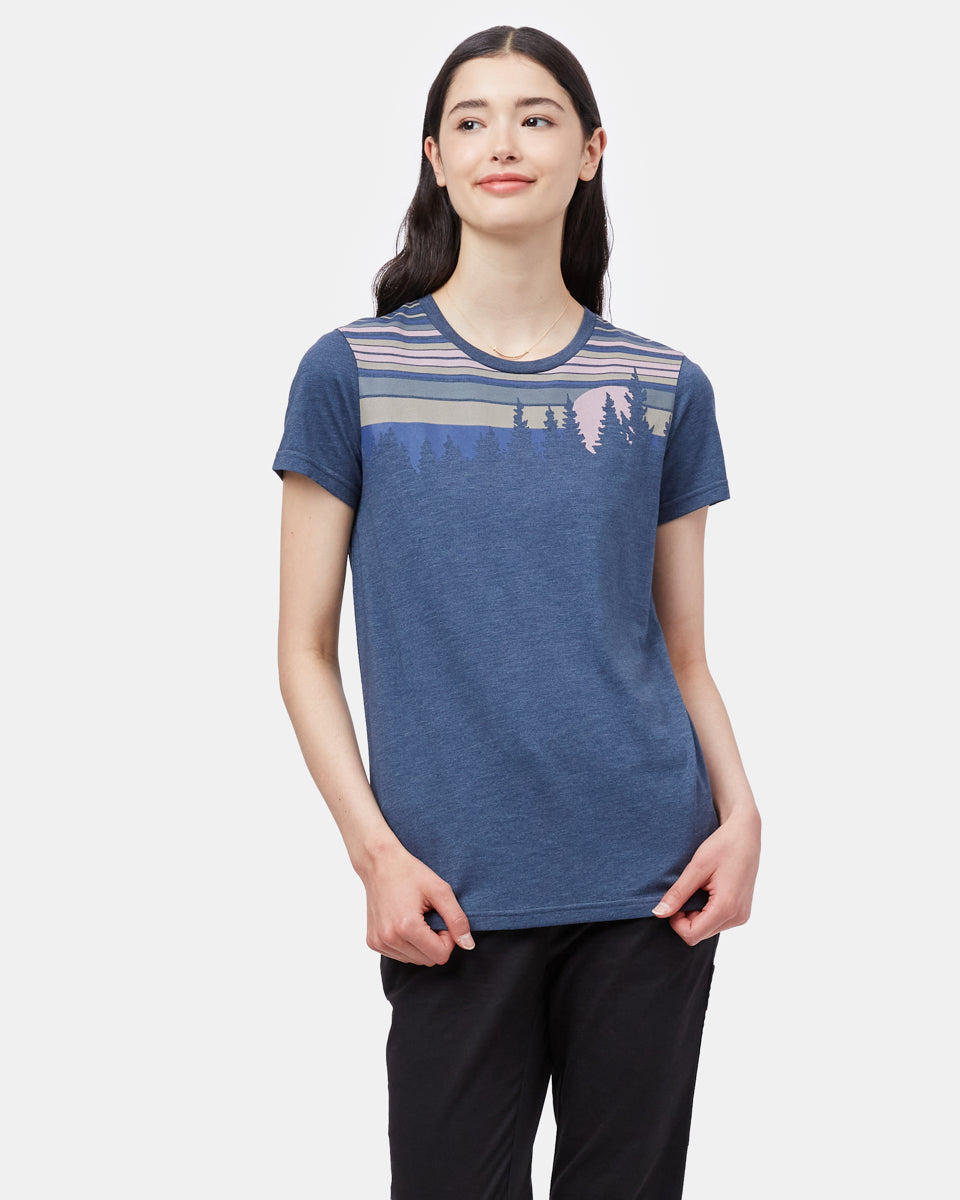 Tentree Retro Juniper T-Shirt - Dress Blue Heather