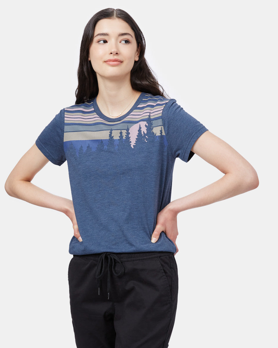 Tentree Retro Juniper T-Shirt - Dress Blue Heather