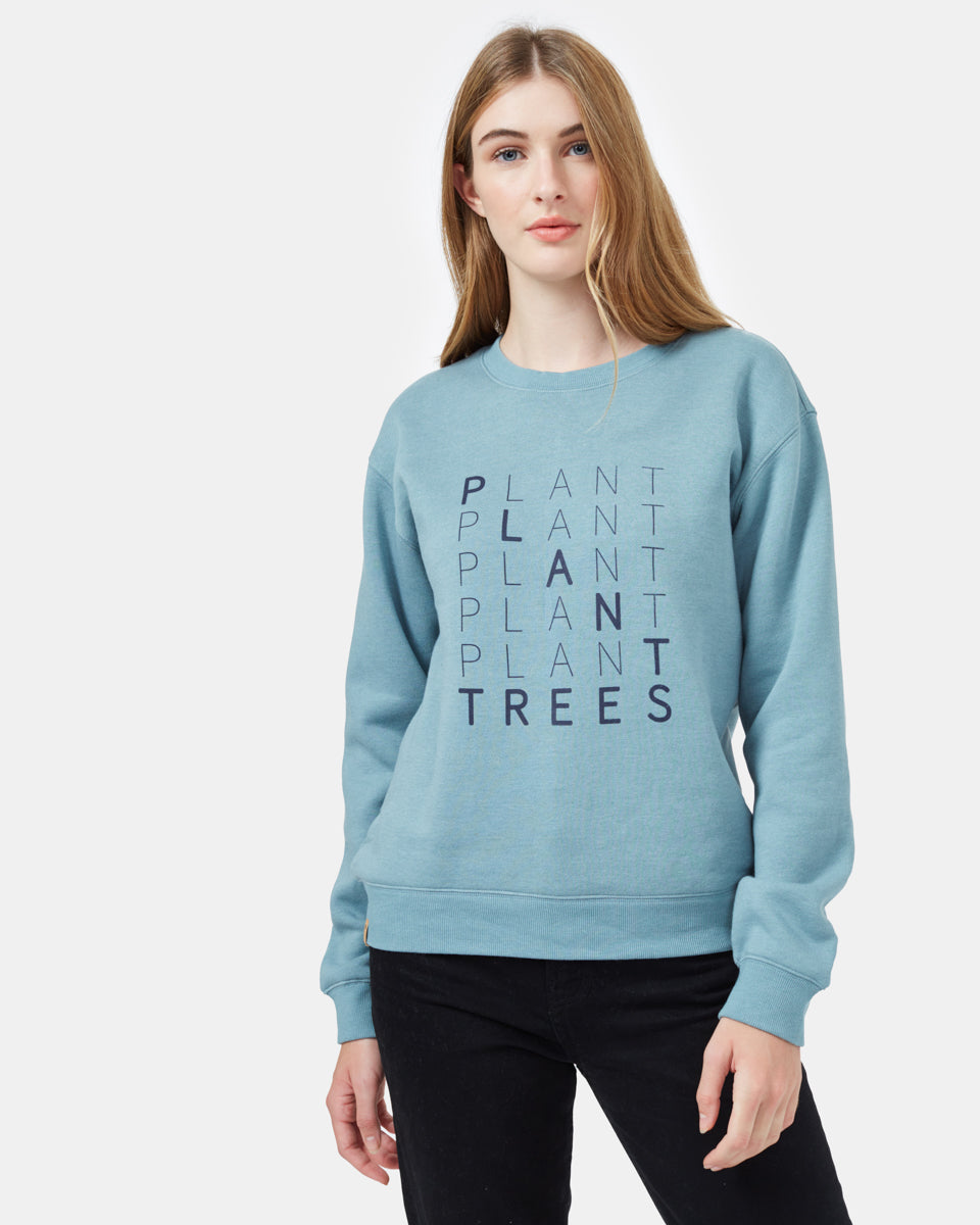 Tentree Women's Plant Trees Crew - Storm Blue Heather