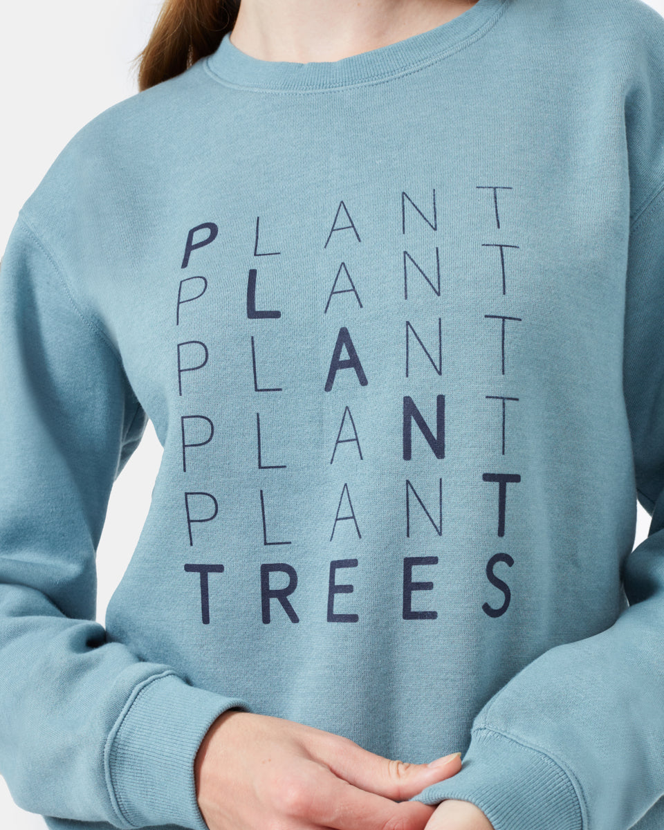Tentree Women's Plant Trees Crew - Storm Blue Heather