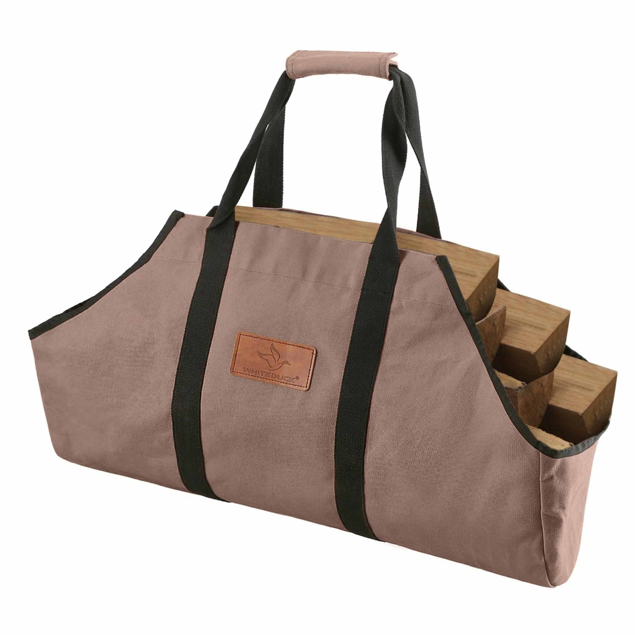 White Duck Boat Shape Canvas Firewood Log Carriers