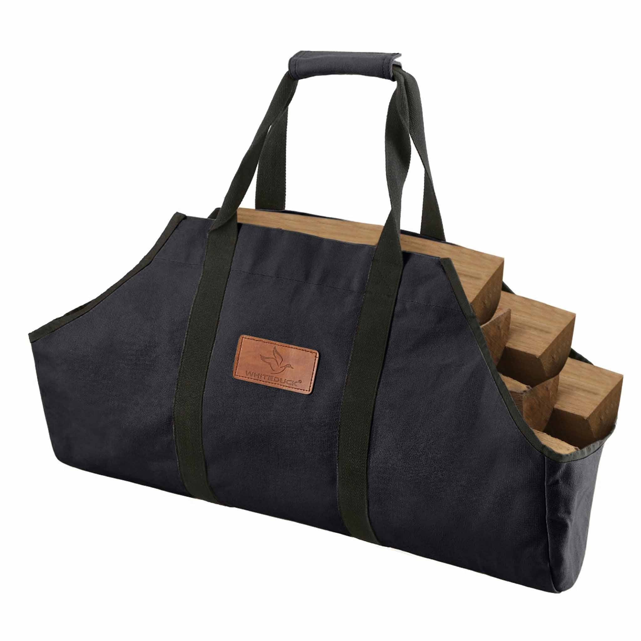 White Duck Boat Shape Canvas Firewood Log Carriers