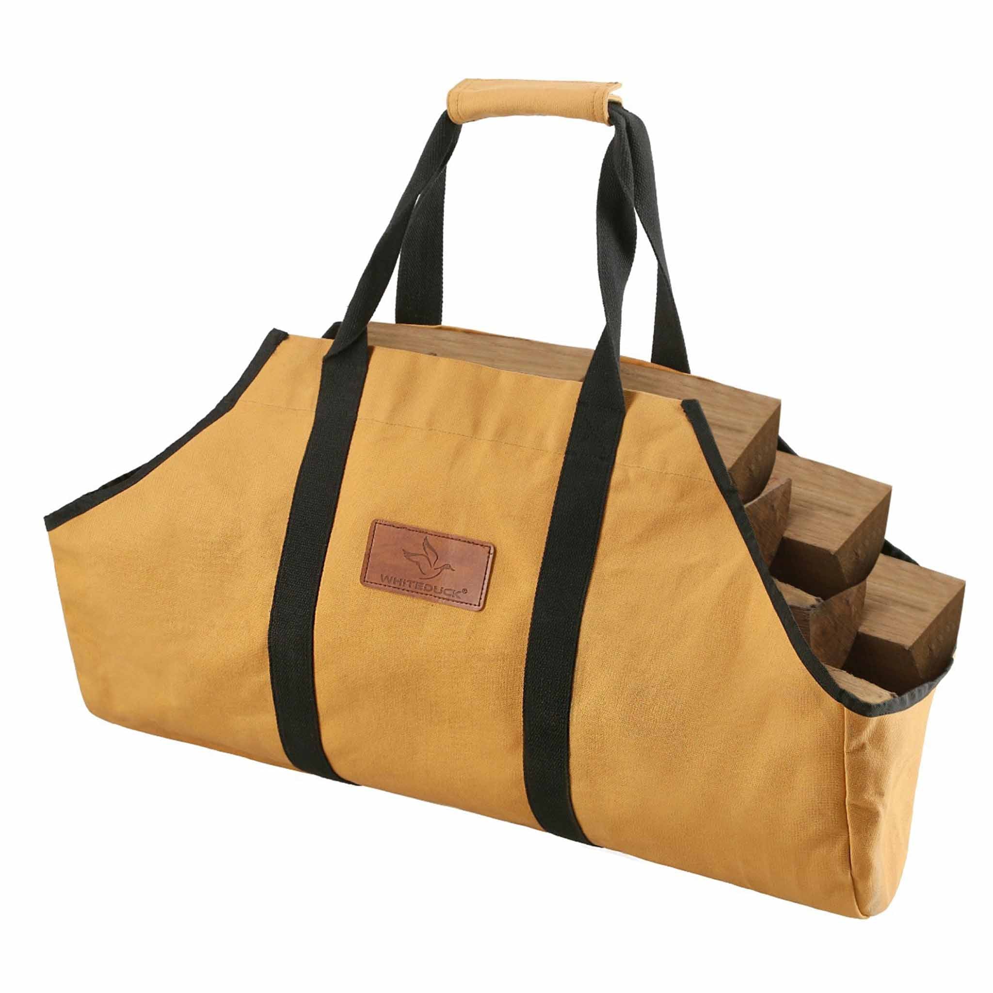White Duck Boat Shape Canvas Firewood Log Carriers