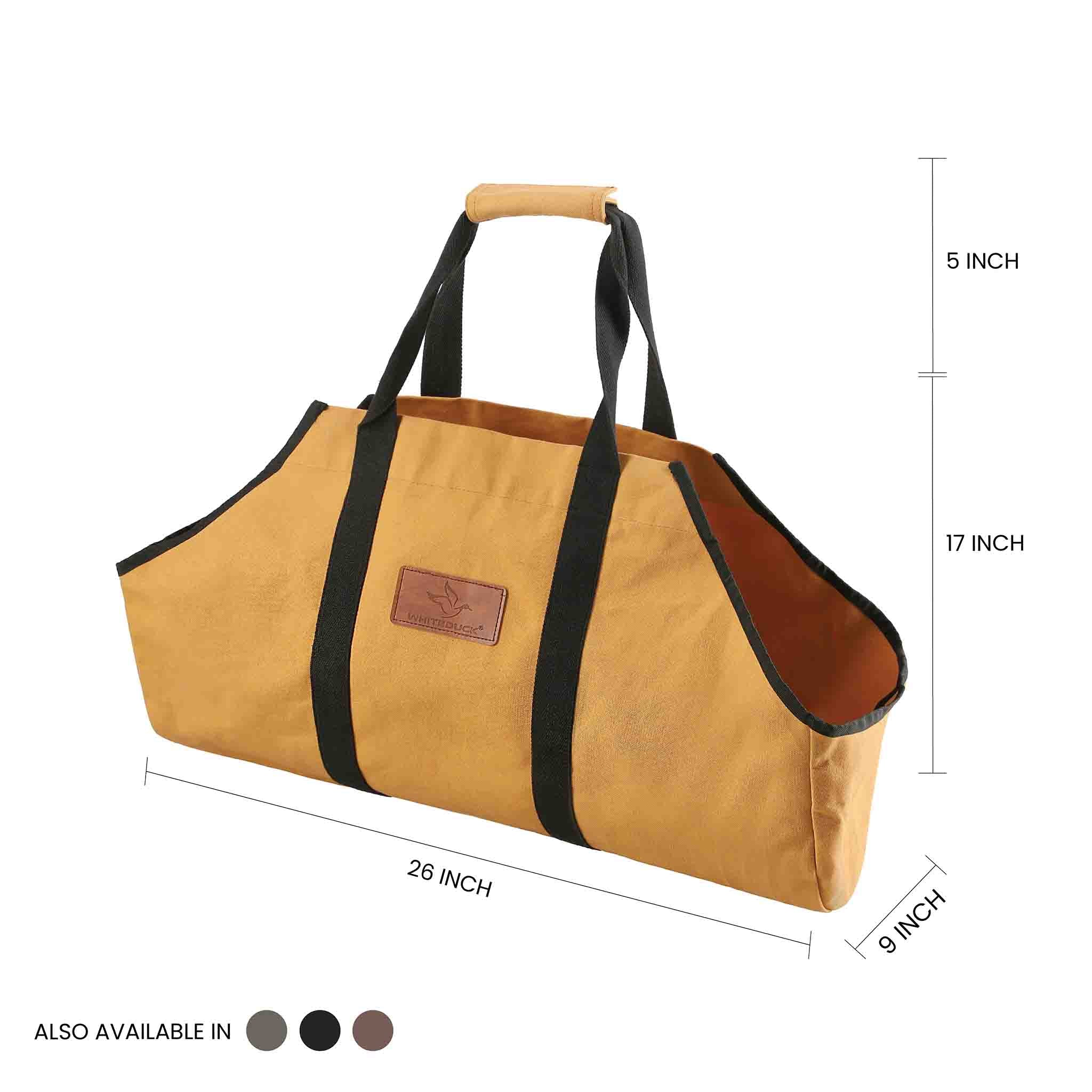 White Duck Boat Shape Canvas Firewood Log Carriers