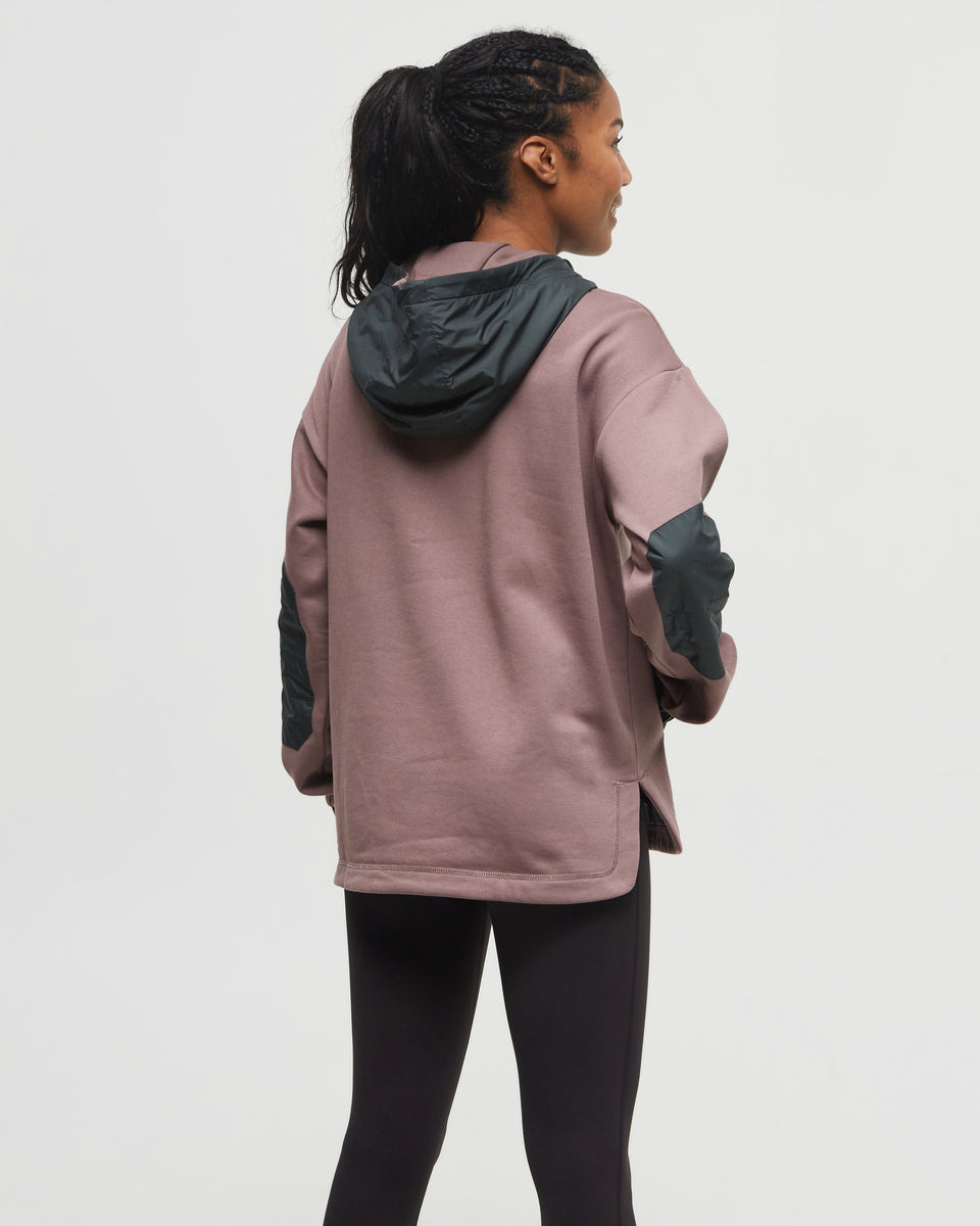 Tentree Women's SeaFleece Contrast 1/4 Zip - Elkwood Forest River Green