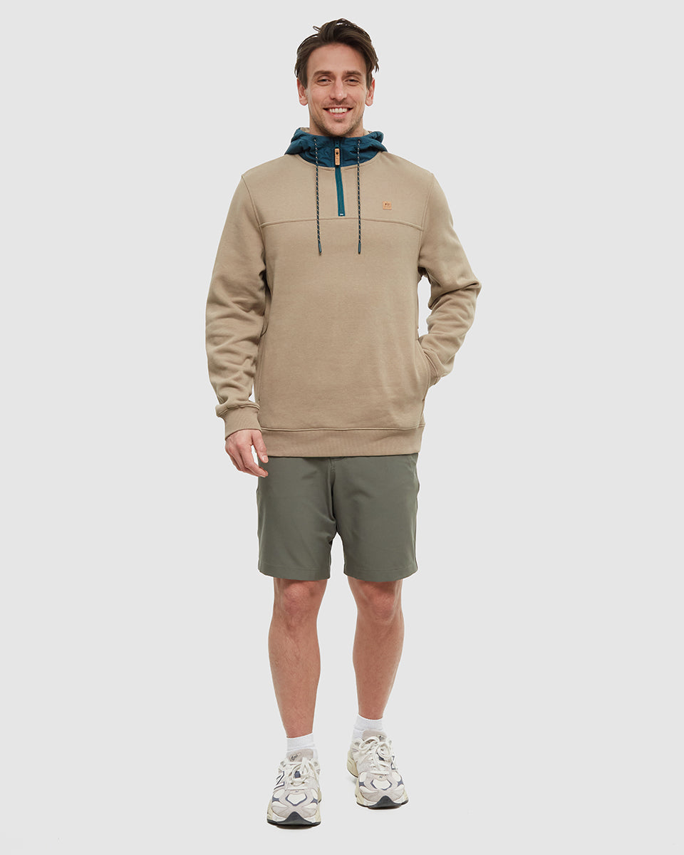Tentree Men's Whistler 1/4 Zip - Khaki Jasper