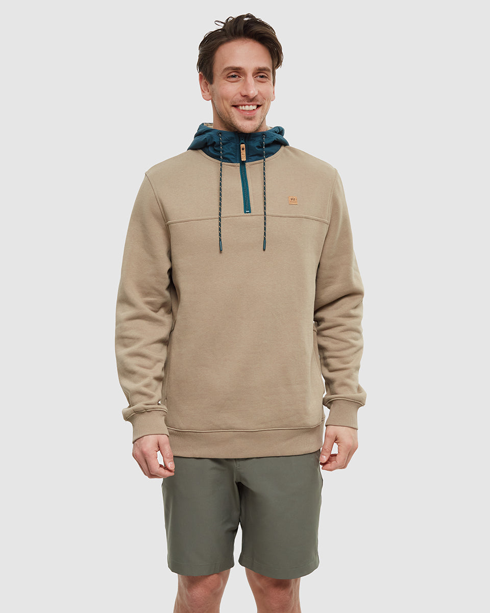 Tentree Men's Whistler 1/4 Zip - Khaki Jasper