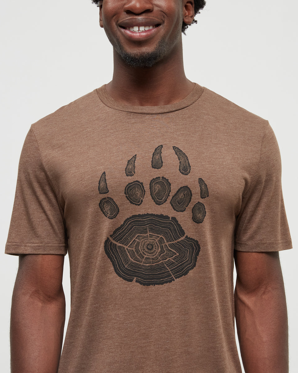 Tentree Men's Bear Claw T-Shirt - Clove Heather Meteorite Black