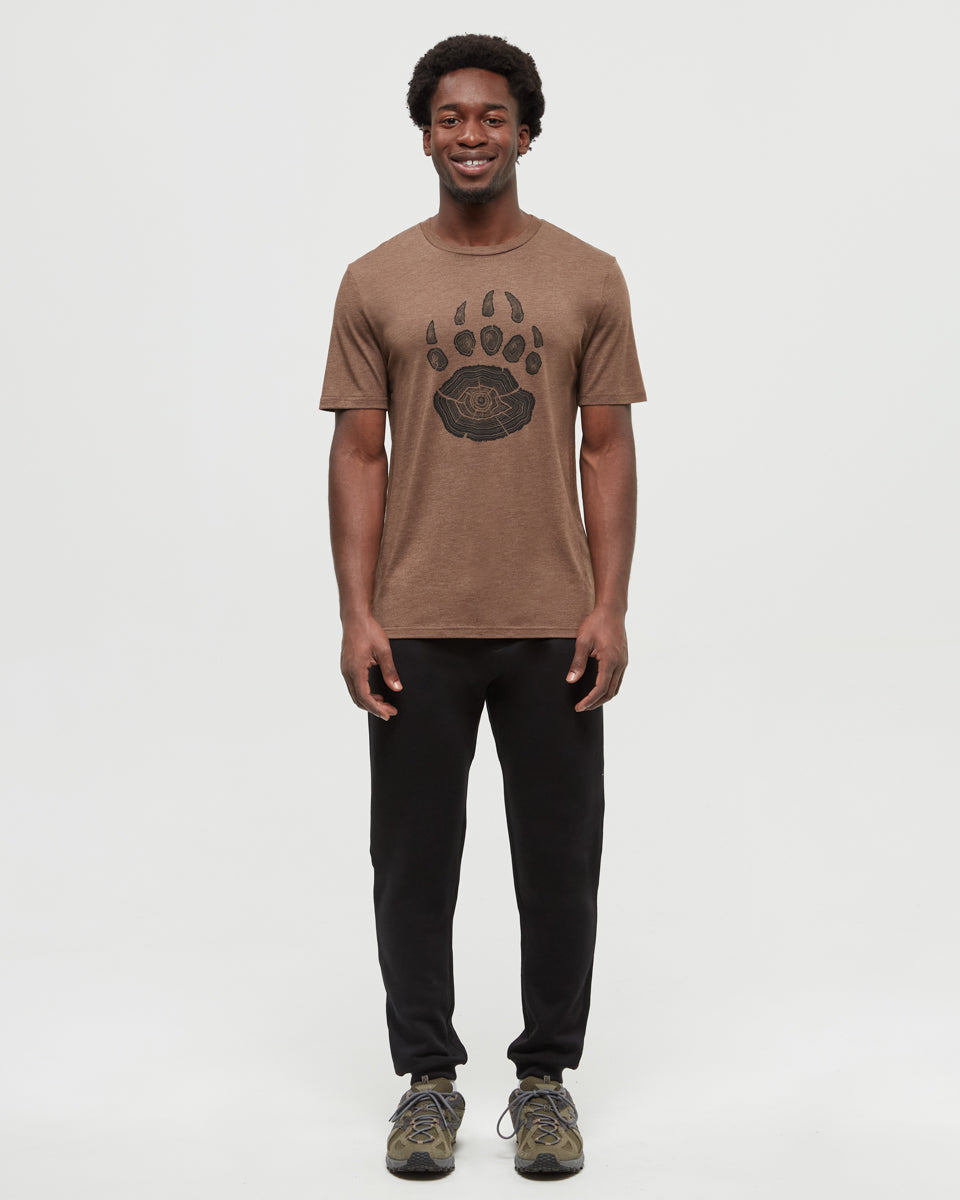 Tentree Men's Bear Claw T-Shirt - Clove Heather Meteorite Black