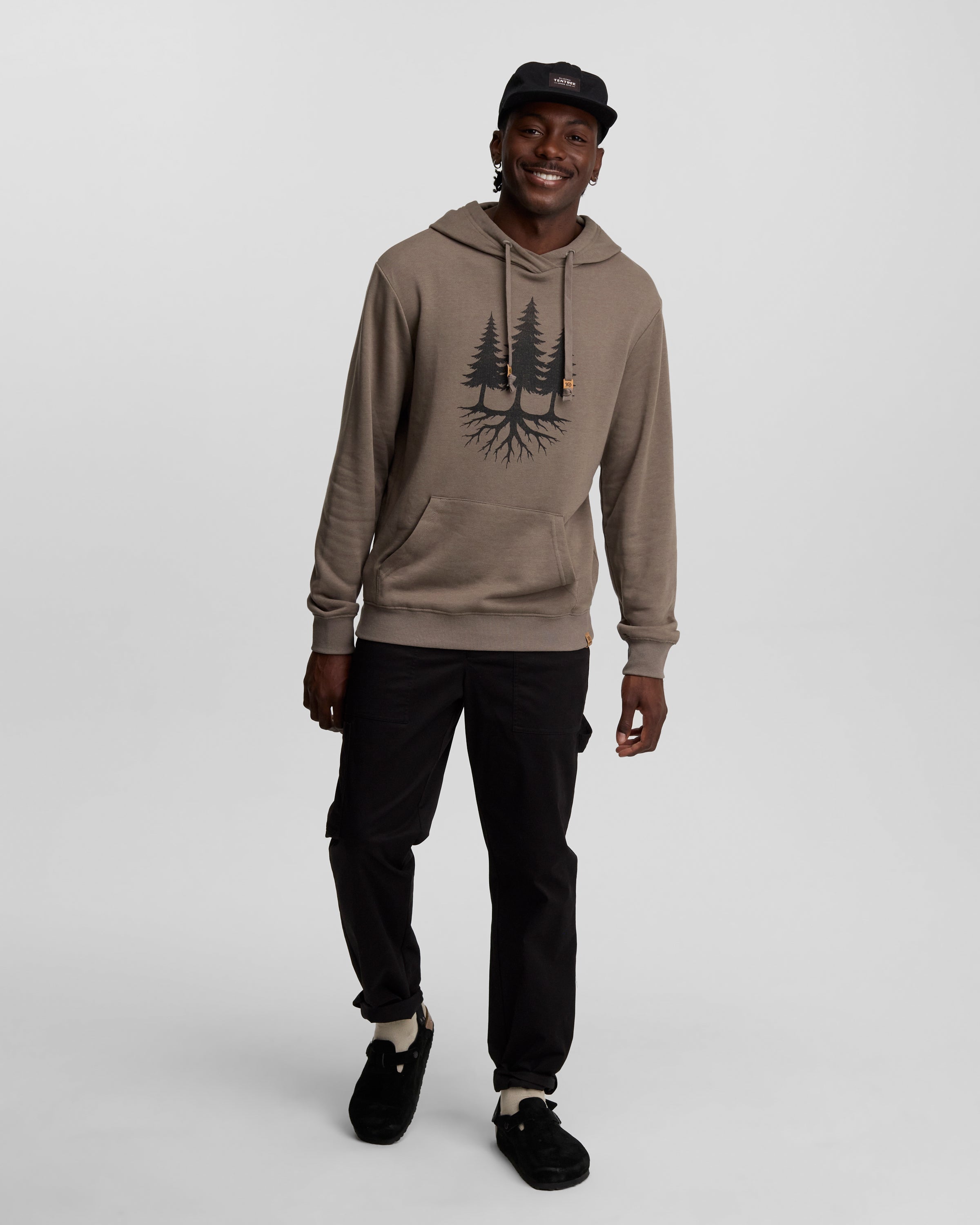 Tentree Men's Trees Hoodie - Clay Meteorite Black