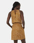 Tentree Women's EcoWoven Crepe Cypress Dress - Golden Brown Painterly Dot