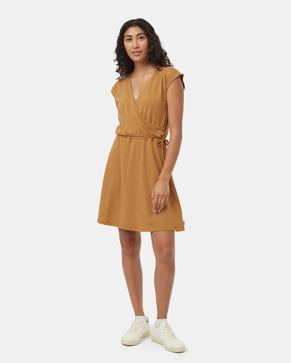 Tentree Women's TreeBlend Wrap Front Dress - Golden Brown