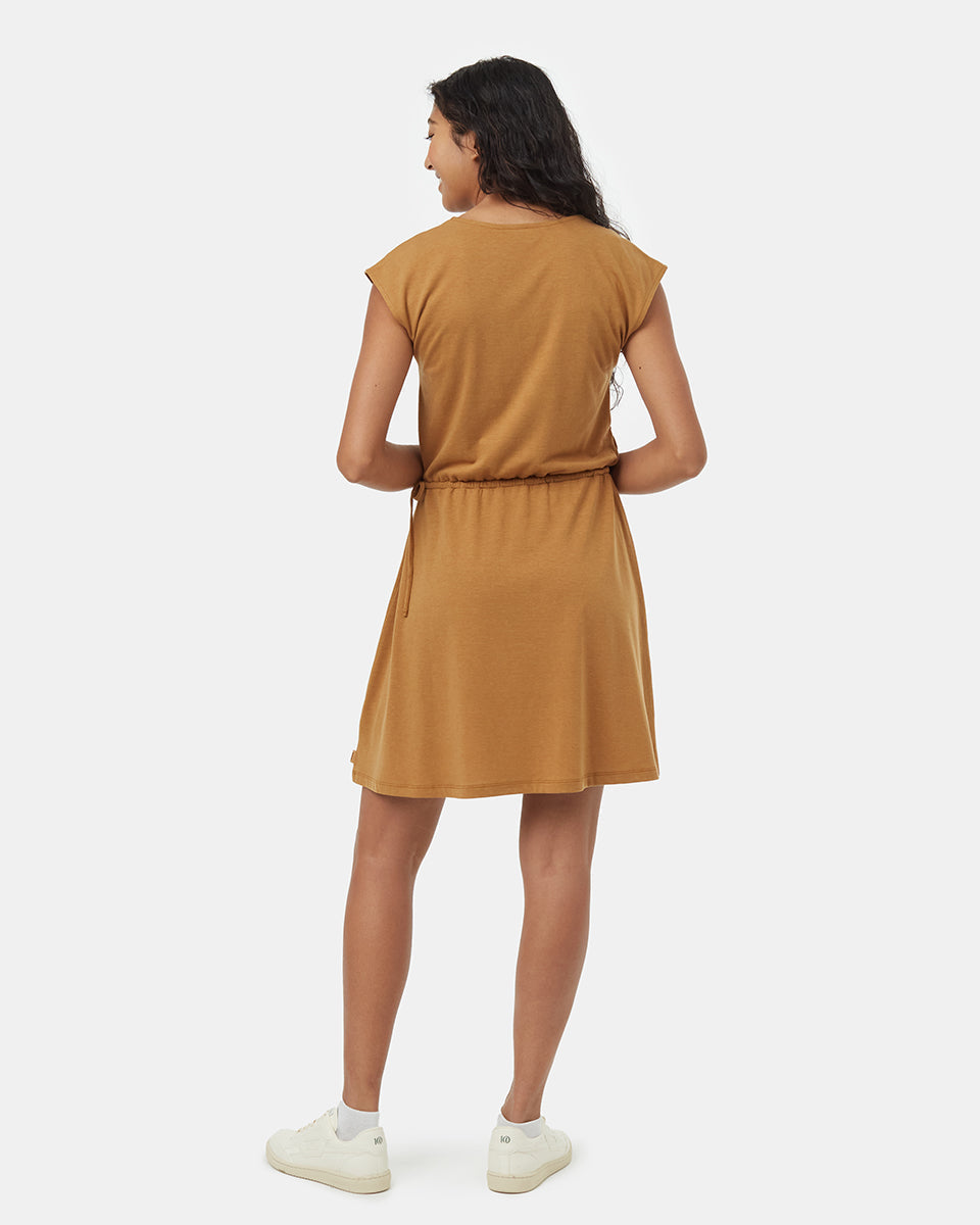 Tentree Women's TreeBlend Wrap Front Dress - Golden Brown