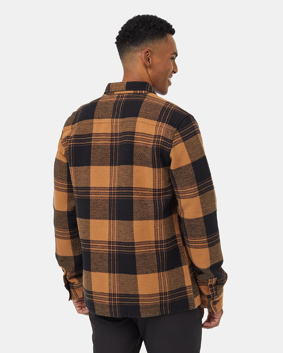Tentree Men's Woodford Jacket - Camel Evergreen Plaid