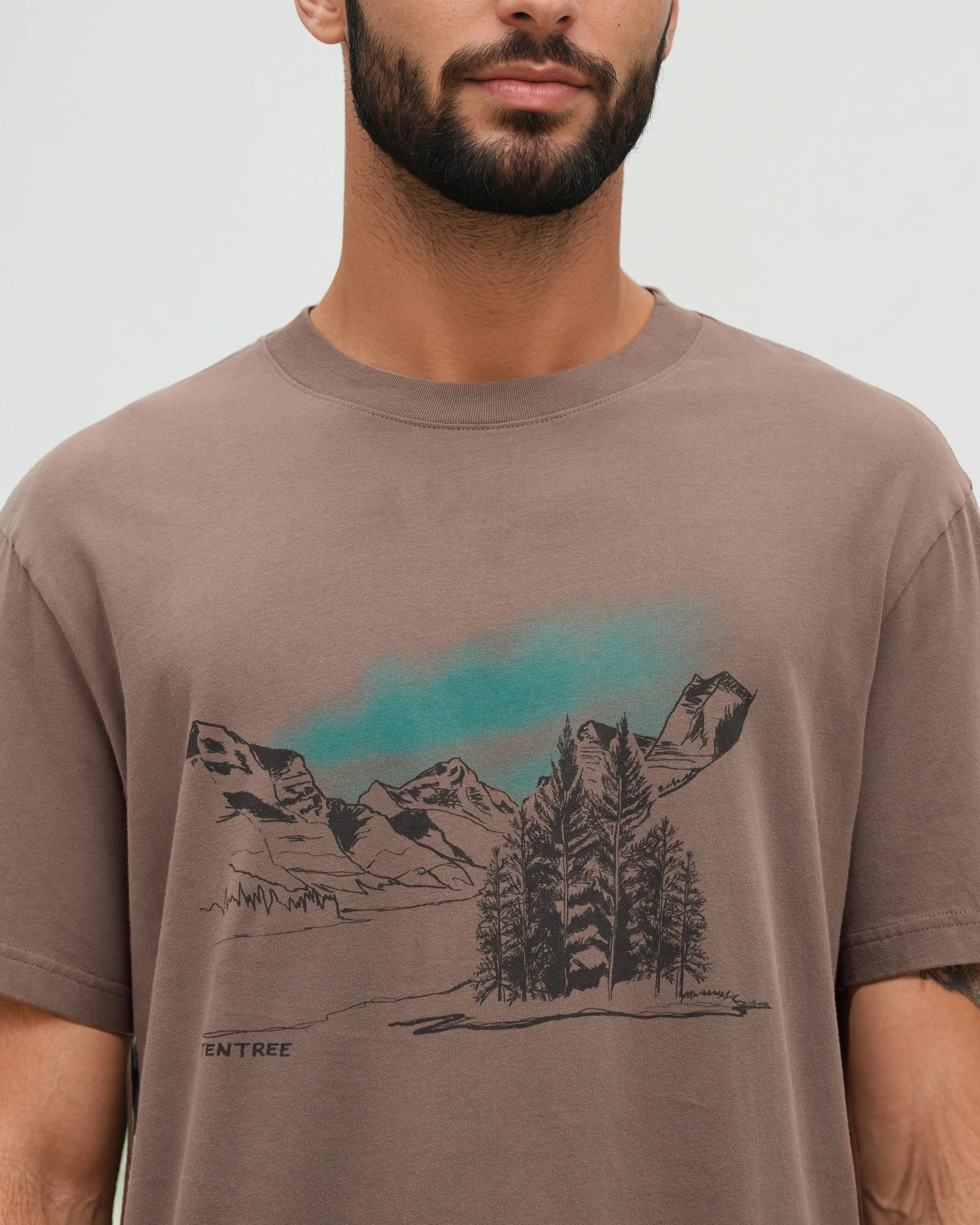 Tentree Men's Parks Landscape Relaxed T-Shirt - Ashwood Midnight Blue