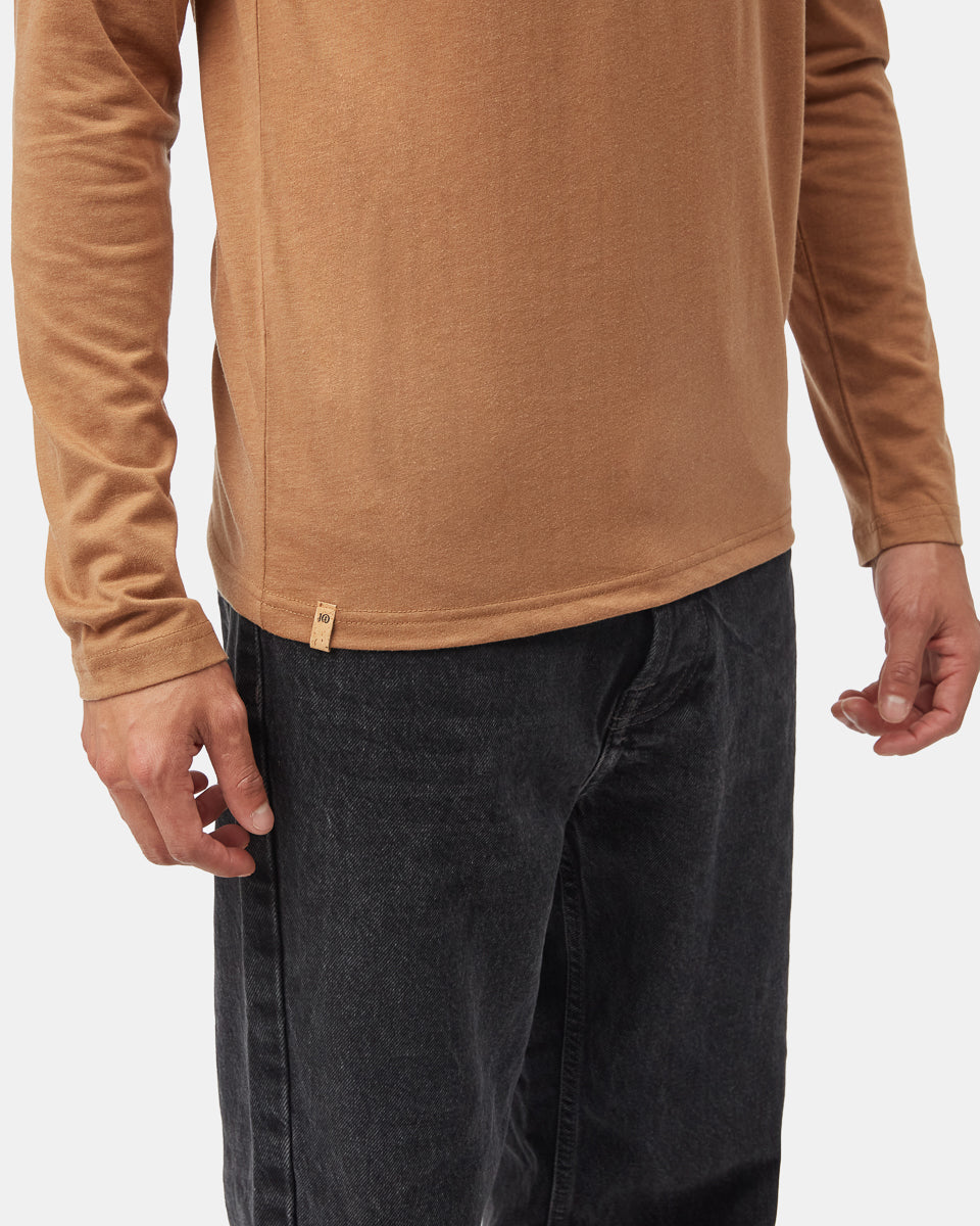 Tentree Men's TreeBlend Baker Henley Longsleeve - Foxtrot Brown