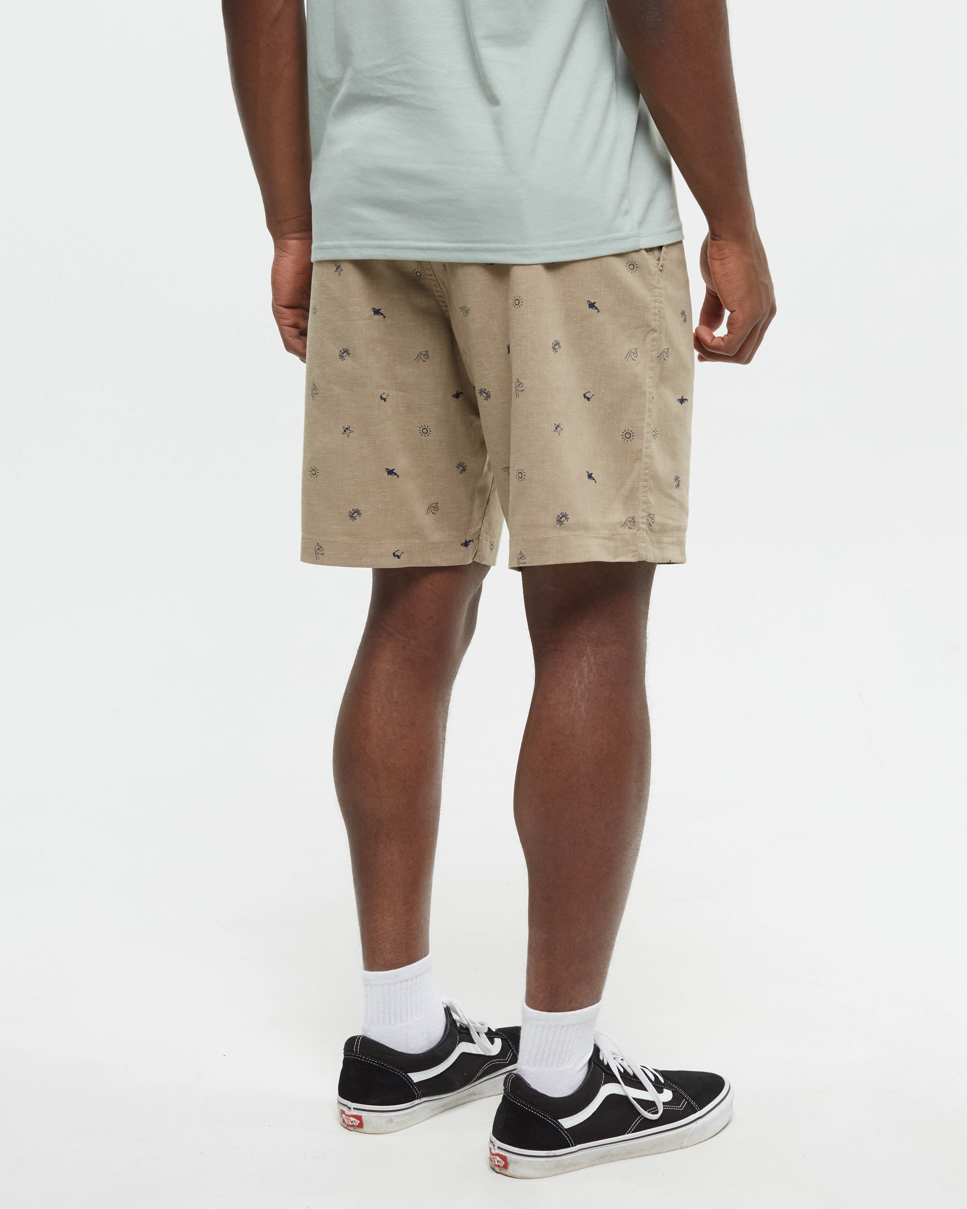 Tentree Men's Hemp Latitude Short - Khaki Ocean Adventure Marlin