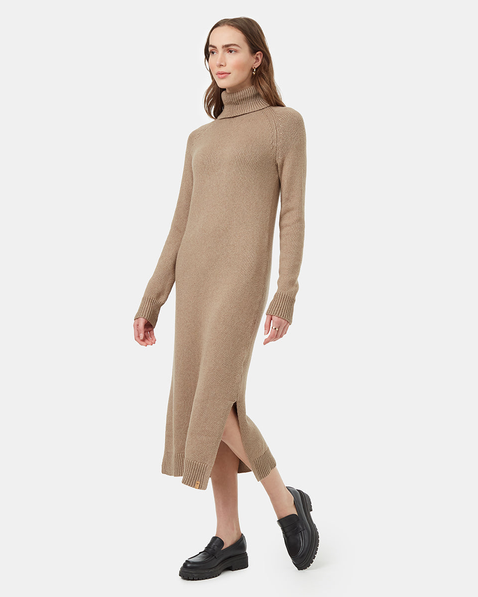 Tentree Women's Highline Turtleneck Maxi Dress - Fossil Heather