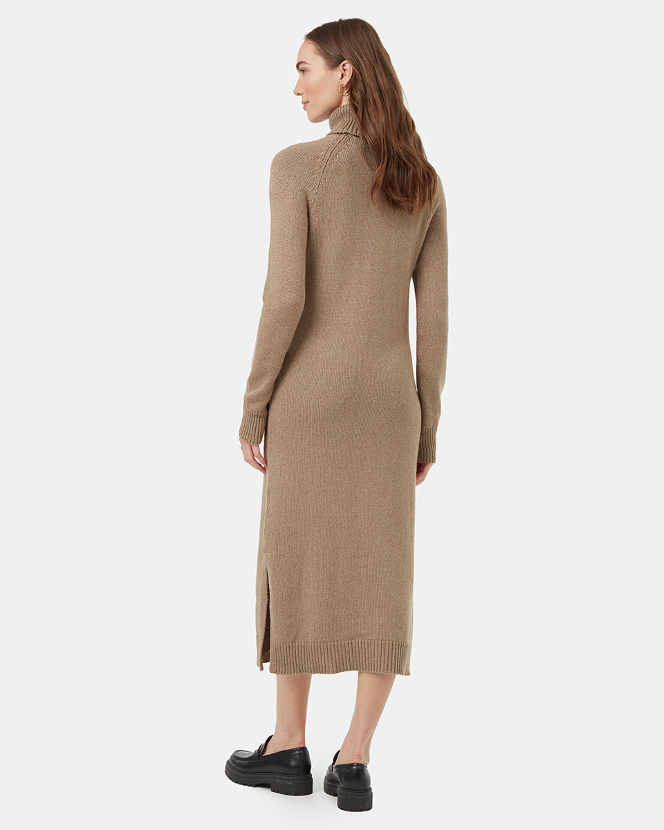 Tentree Women's Highline Turtleneck Maxi Dress - Fossil Heather