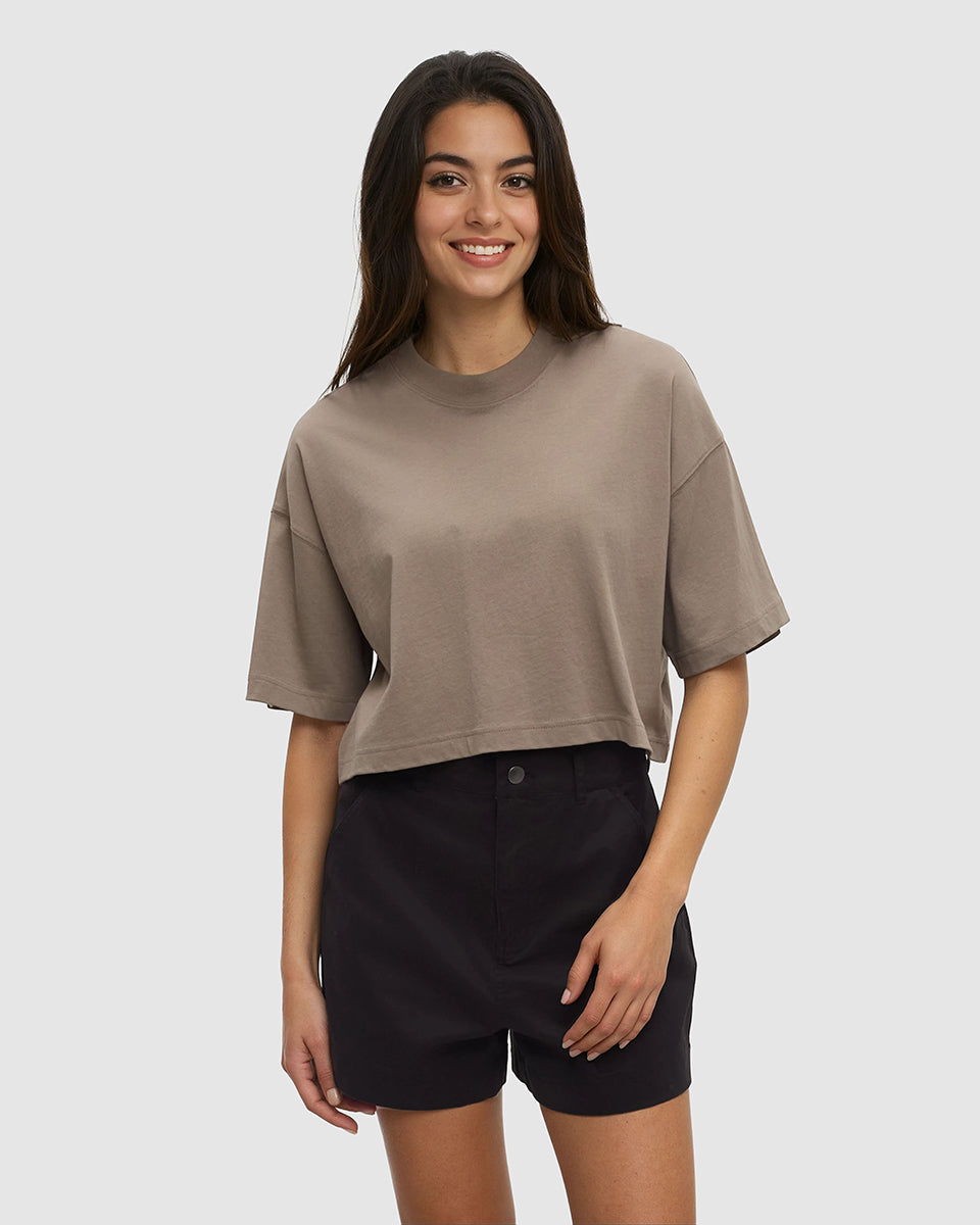 Tentree Women's Laurelwood Crop T-Shirt - Clay